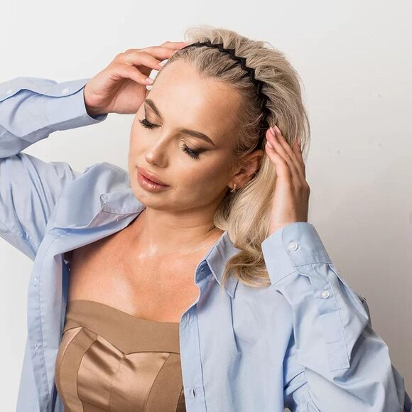 6 PCS Zig Zag Headbands Plastic Wavy Hair Head Band Comb with Teeth Hoop Accesso - Picture 6 of 6